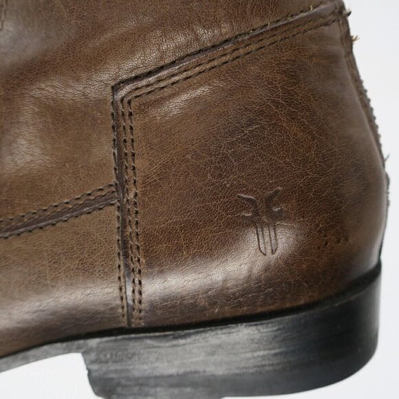 FRYE Jamie Artisan Lace 7" Combat Boot Brown Leather Back Zip Women's 5.5B - Picture 2 of 6